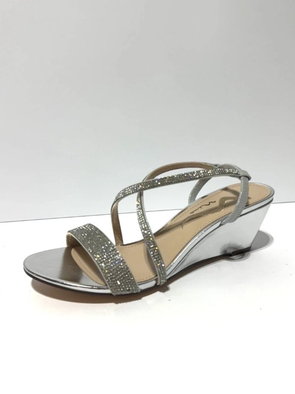 Nina Womens Nixon Sandals Silver Size 8.5 M